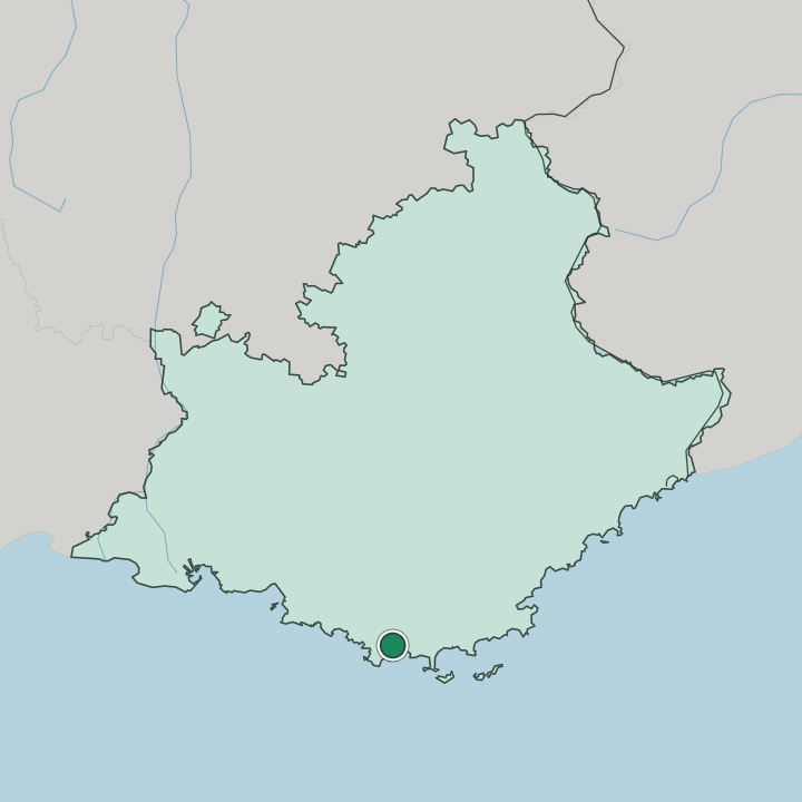 Map showing Toulon — In Provence-Alpes-Côte d'Azur