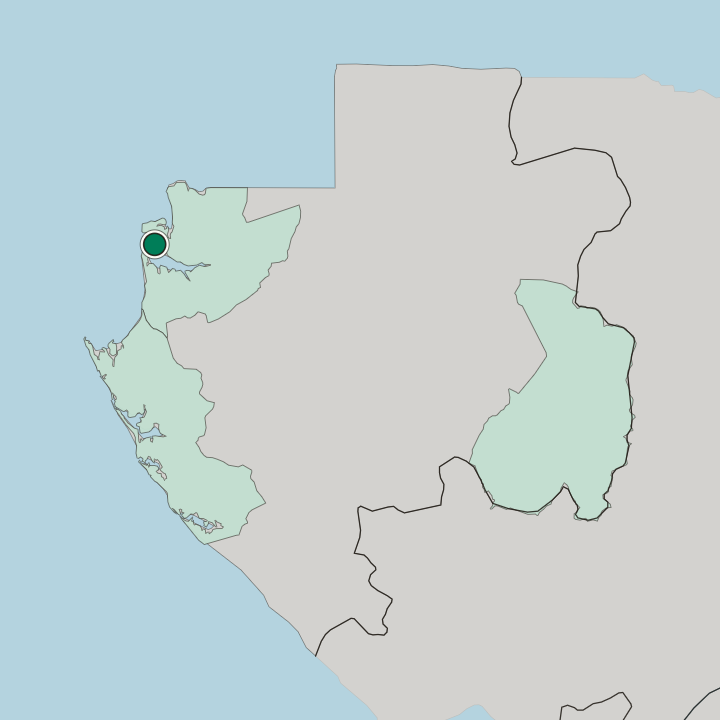 Map showing Libreville — In Gabon