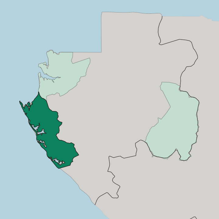 Map showing Province de l’Ogooué-Maritime — In Gabon