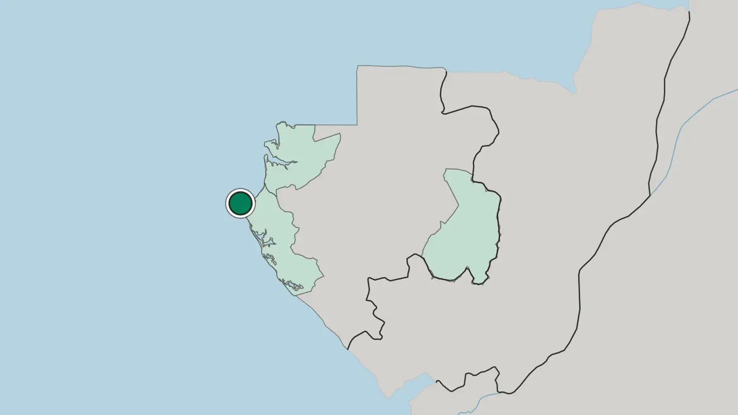 Map of Port-Gentil in Gabon