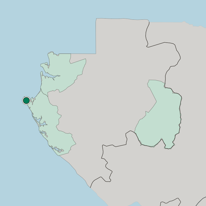 Map showing Port-Gentil — In Gabon