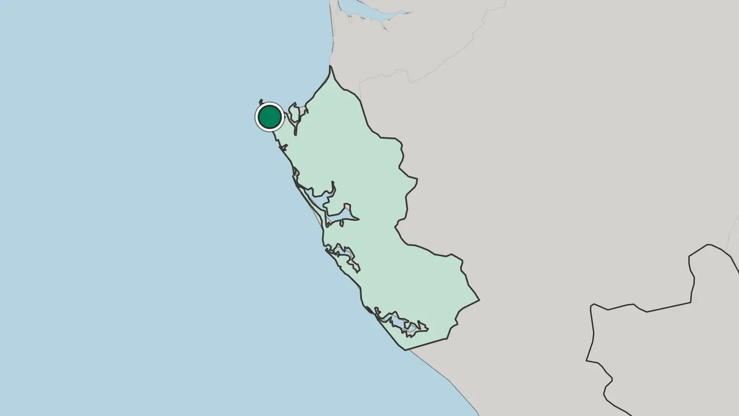 Map of Port-Gentil in Gabon