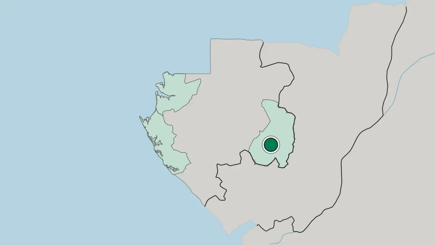 Map of Franceville in Gabon