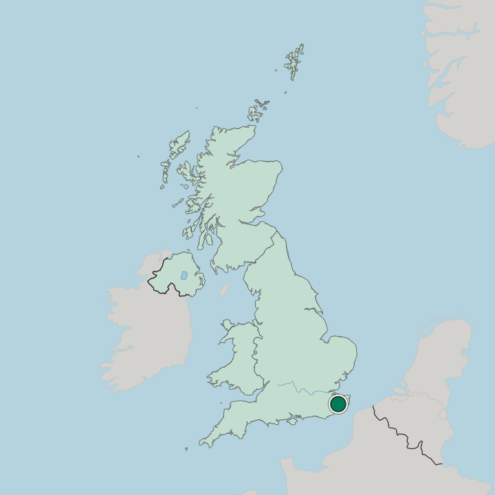 Map showing Ashford — In United Kingdom