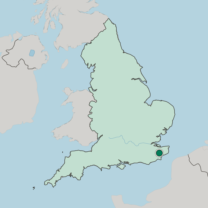Map showing Ashford — In England