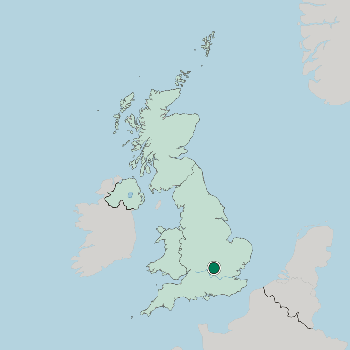Map showing Aylesbury — In United Kingdom