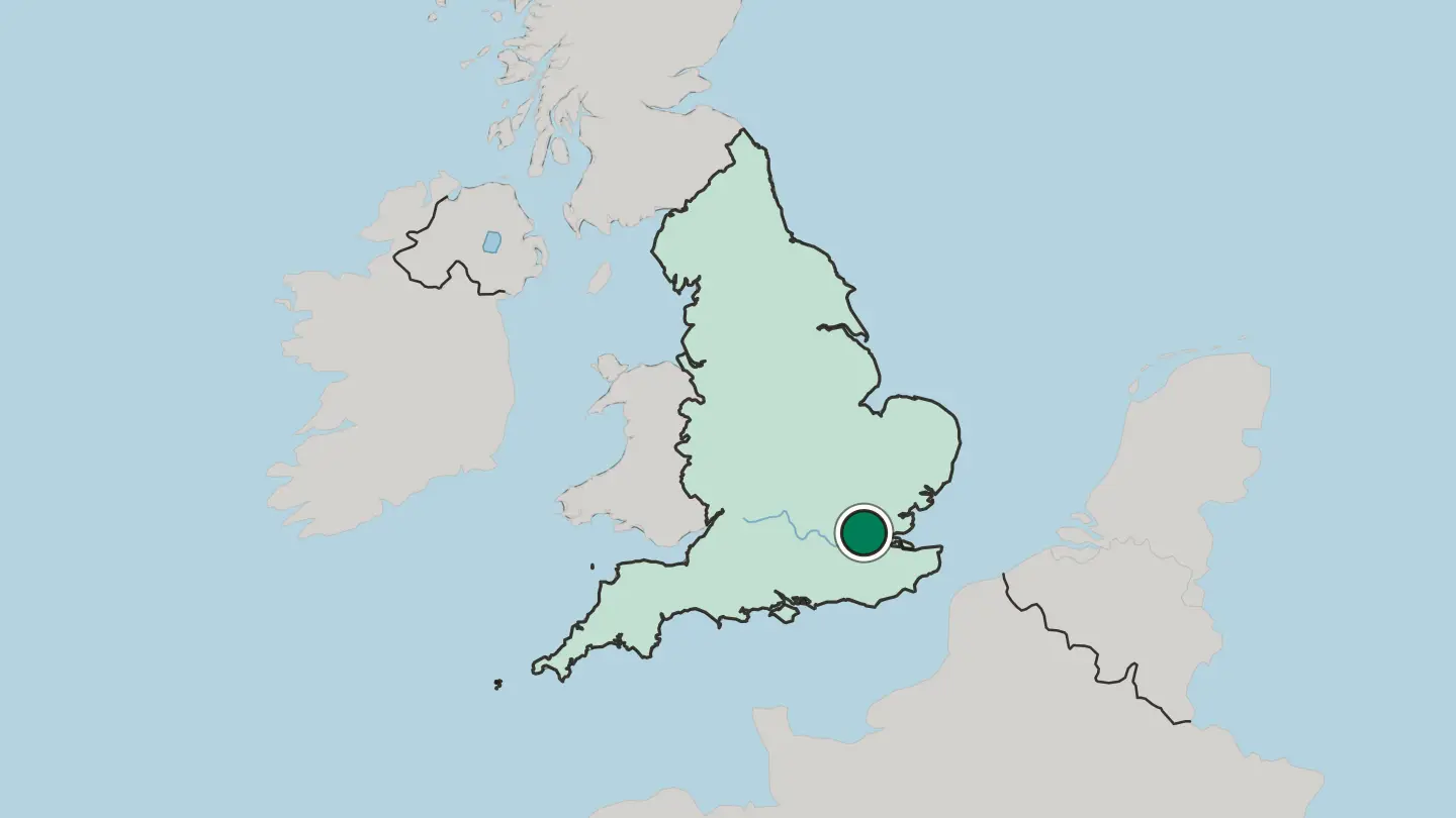 Map of Barking in United Kingdom