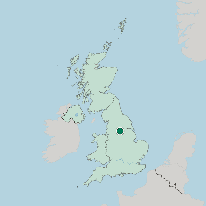 Map showing Barnsley — In United Kingdom