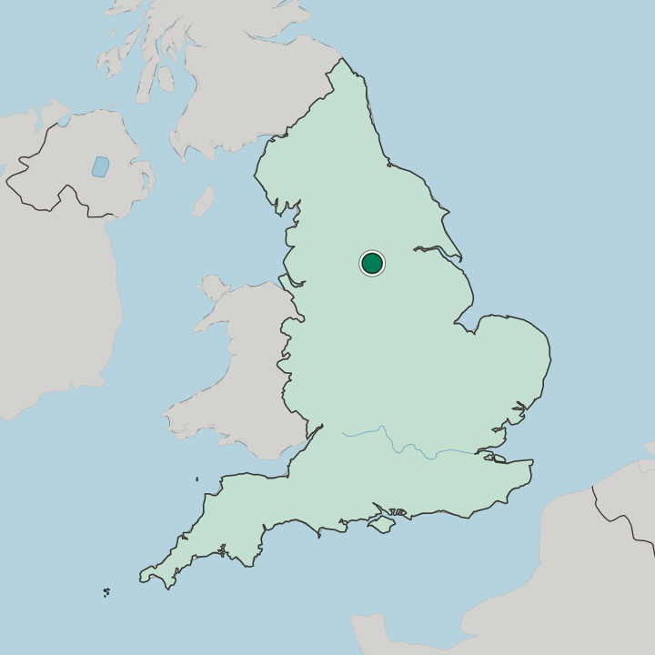 Map showing Barnsley — In England