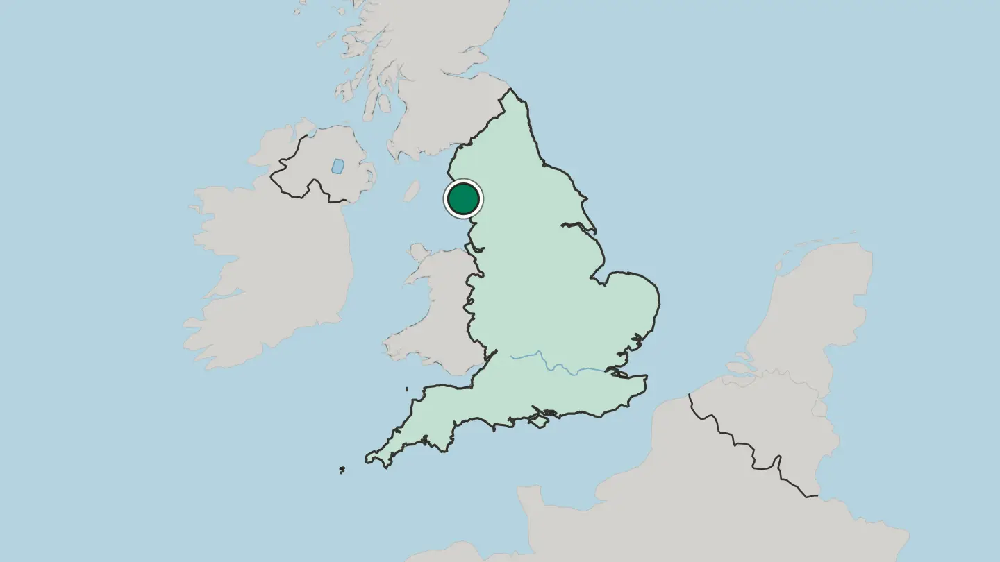 Map of Barrow in Furness in United Kingdom