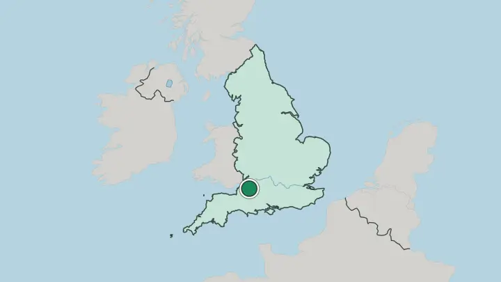 Map of Bath in United Kingdom