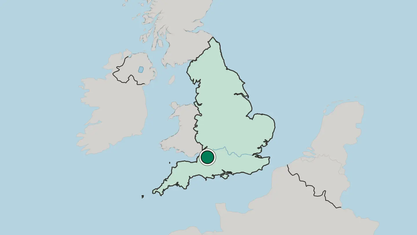 Map of Bath in United Kingdom