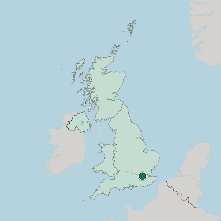 Map showing Beckenham — In United Kingdom