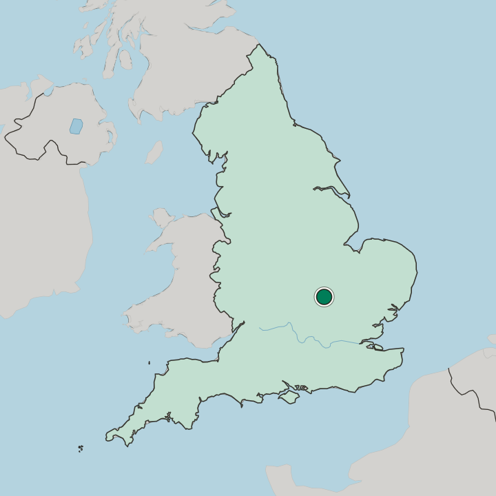Map showing Brickhill — In England
