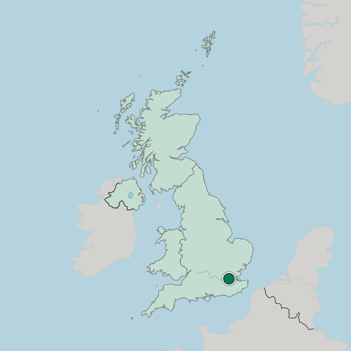 Map showing East Wickham — In United Kingdom