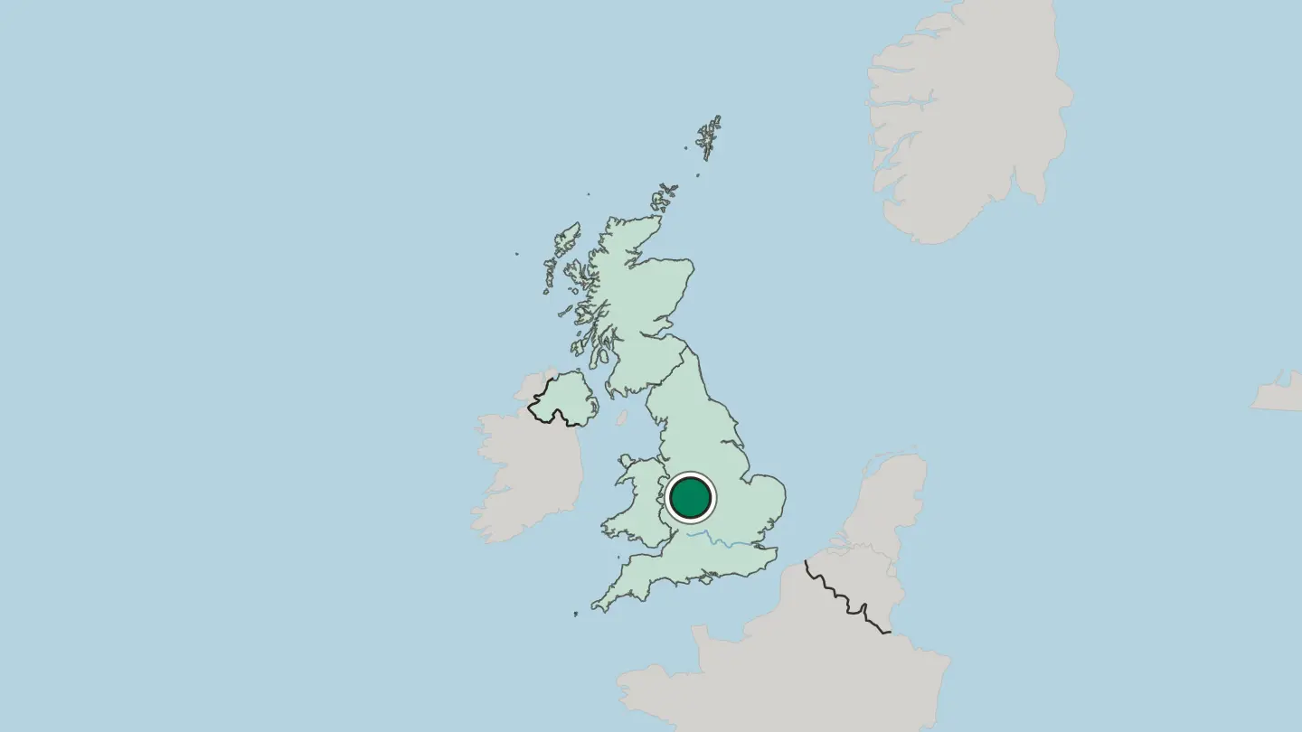 Map of Birmingham in United Kingdom