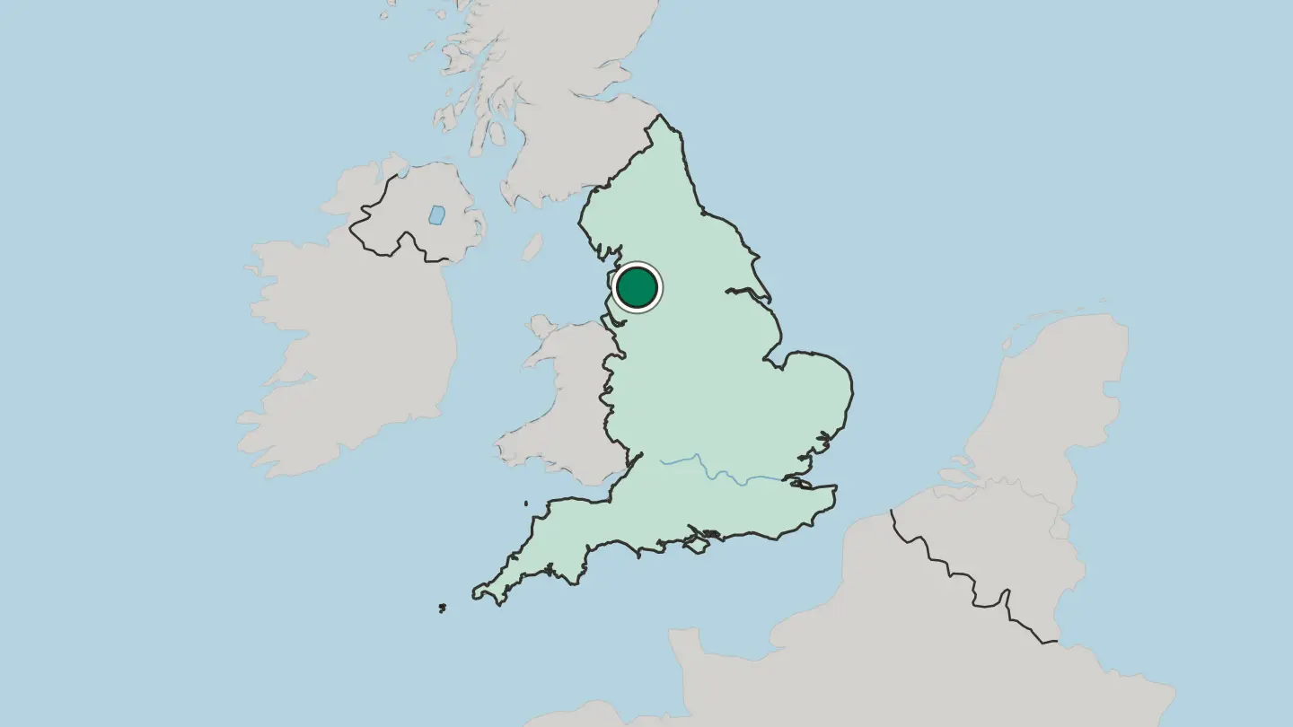 Map of Blackburn in United Kingdom