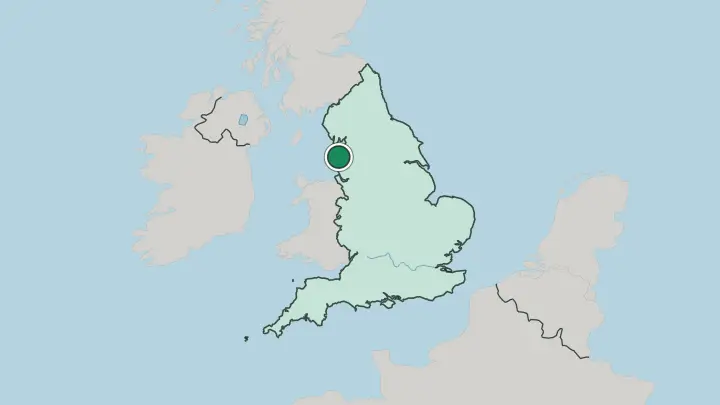 Map of Blackpool in United Kingdom