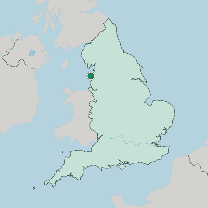 Map showing Blackpool — In England