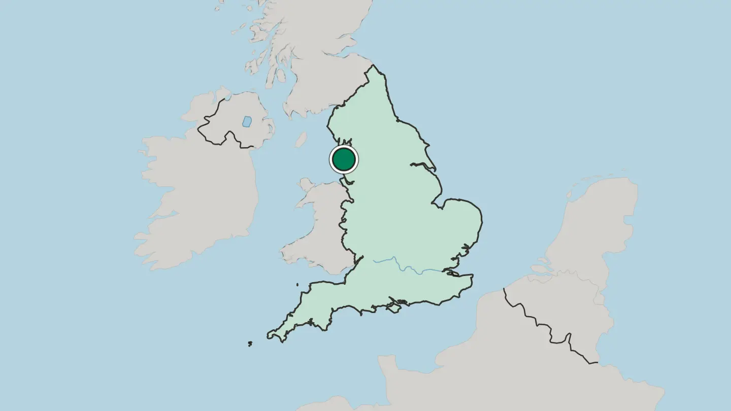 Map of Blackpool in United Kingdom