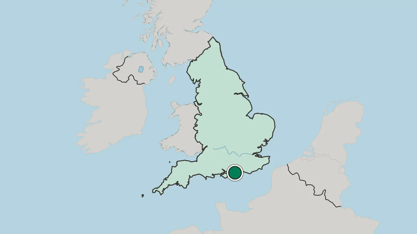 Map of Bognor Regis in United Kingdom