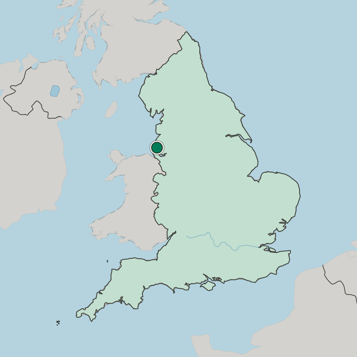 Map showing Bootle — In England
