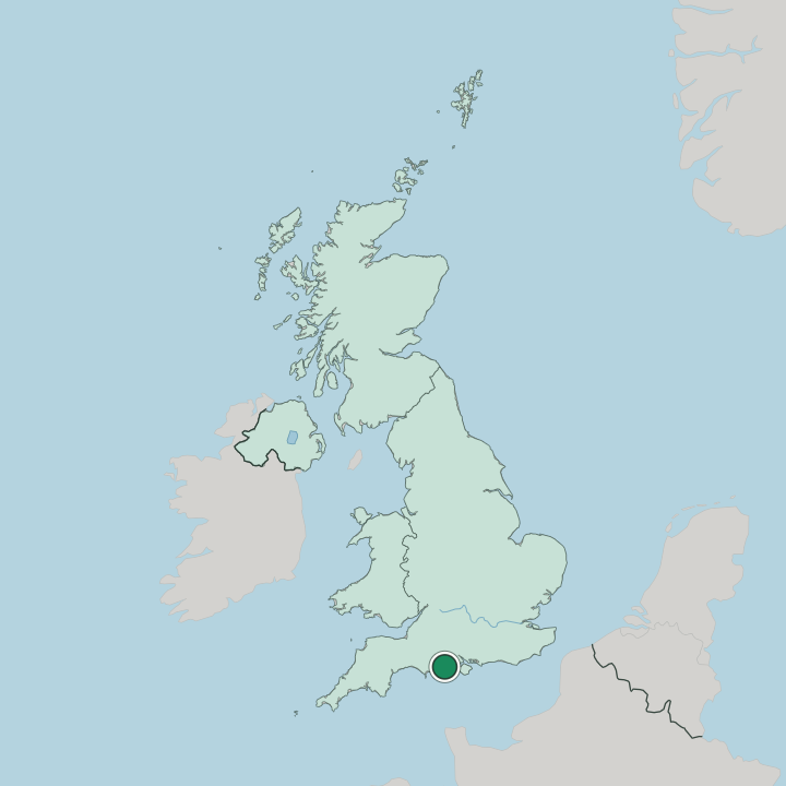 Map showing Bournemouth — In United Kingdom