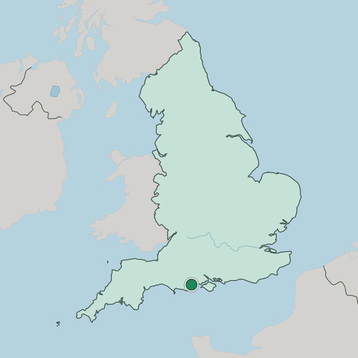 Map showing Bournemouth — In England