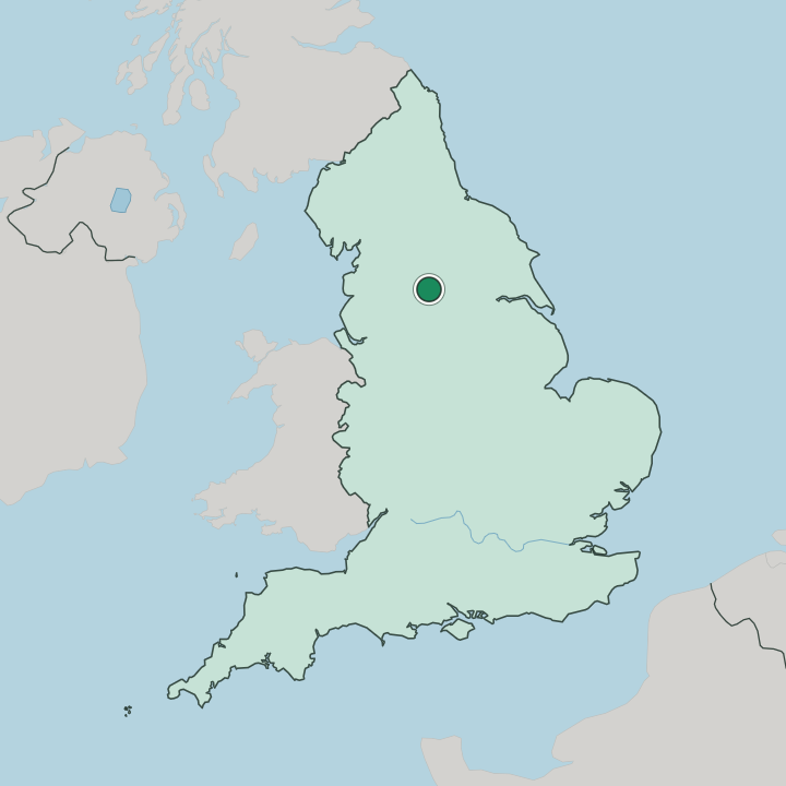 Map showing Bradford — In England