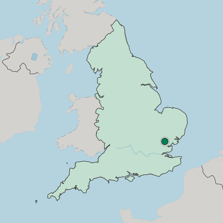 Map showing Braintree — In England