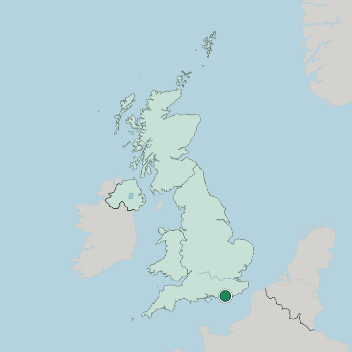 Map showing Brighton — In United Kingdom