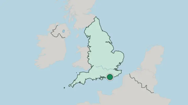 Map of Brighton in United Kingdom
