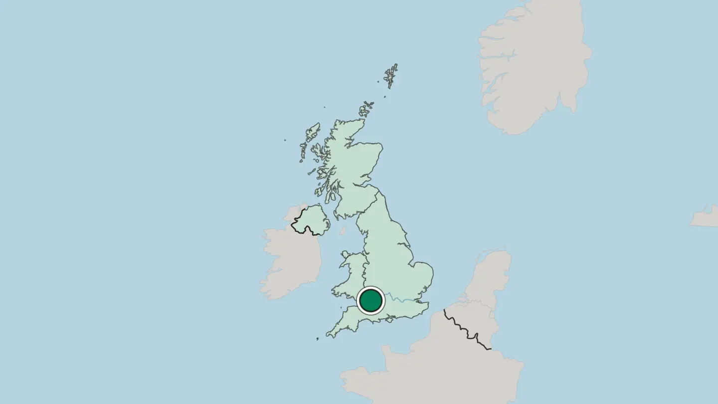 Map of Bristol in United Kingdom