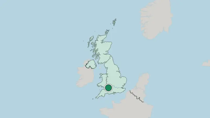 Map of Bristol in United Kingdom