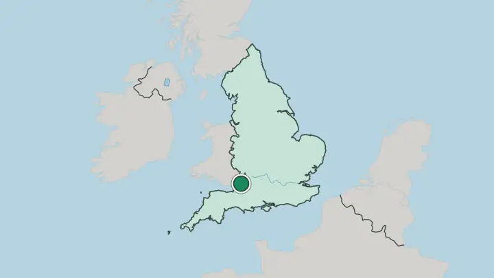 Map of Bristol in United Kingdom