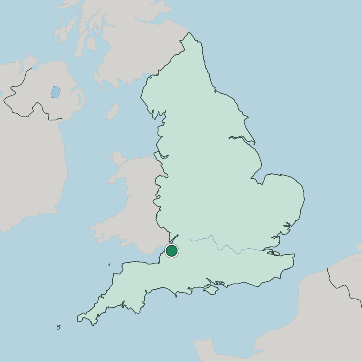 Map showing Bristol — In England