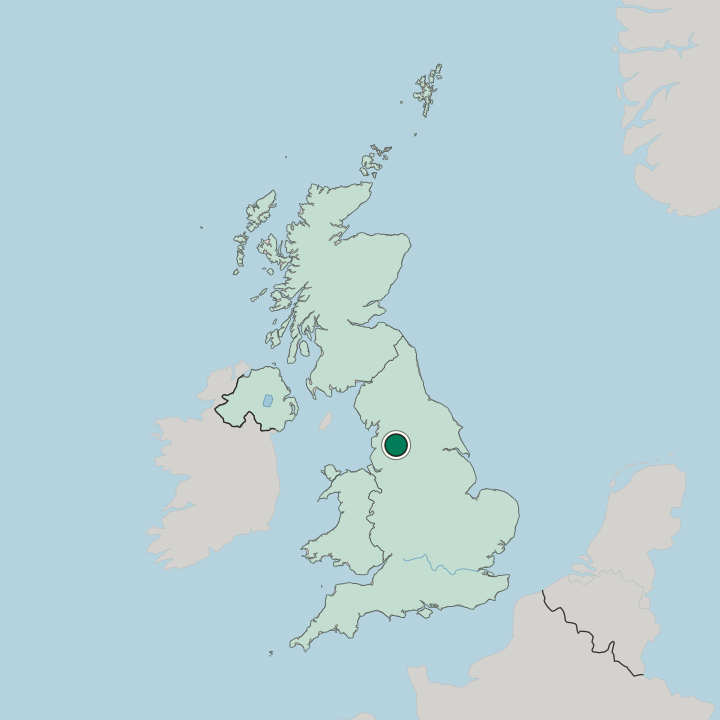 Map showing Burnley — In United Kingdom