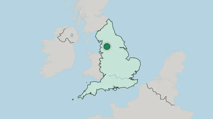Map of Burnley in United Kingdom