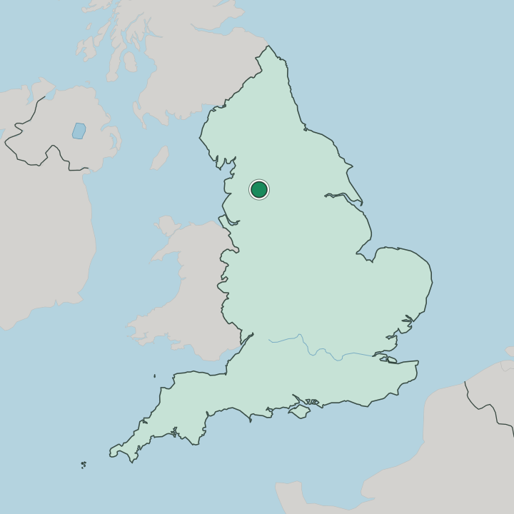 Map showing Burnley — In England