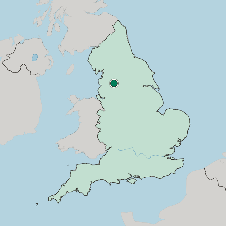 Map showing Burnley — In England