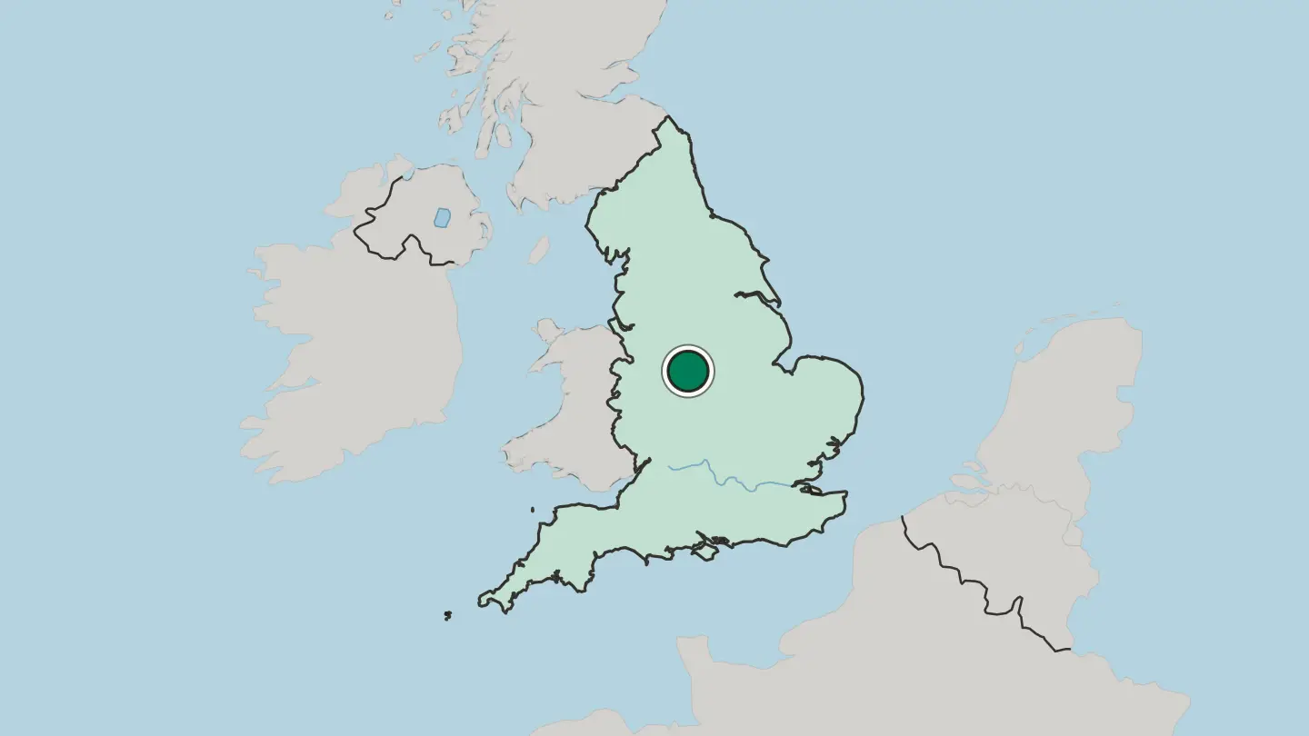Map of Burton upon Trent in United Kingdom