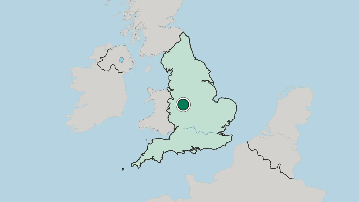 Map of Cannock in United Kingdom