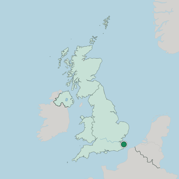 Map showing Canterbury — In United Kingdom