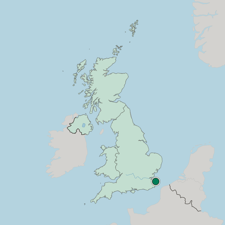 Map showing Canterbury — In United Kingdom