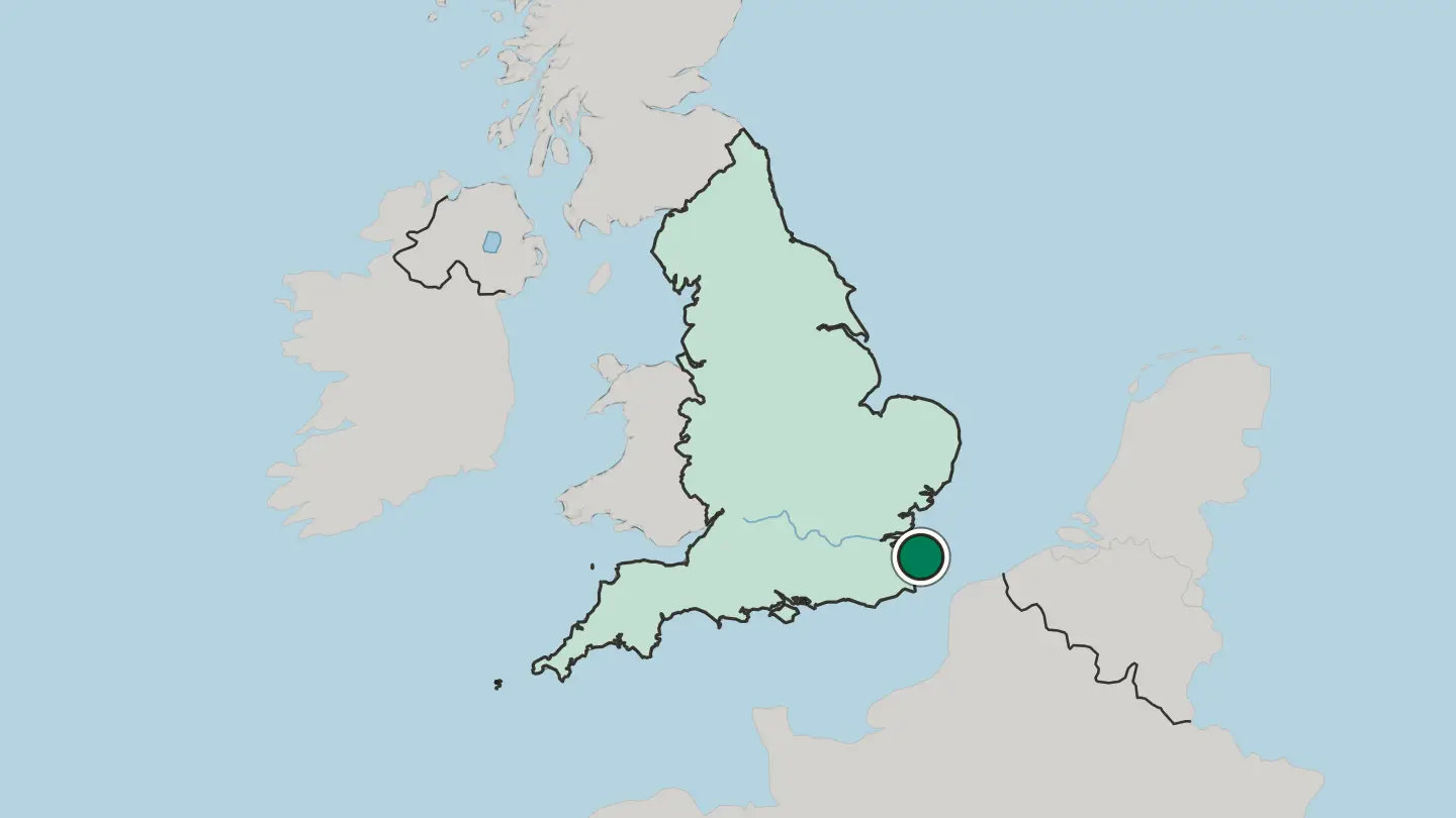 Map of Canterbury in United Kingdom