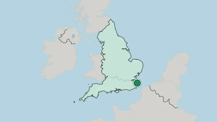 Map of Canterbury in United Kingdom