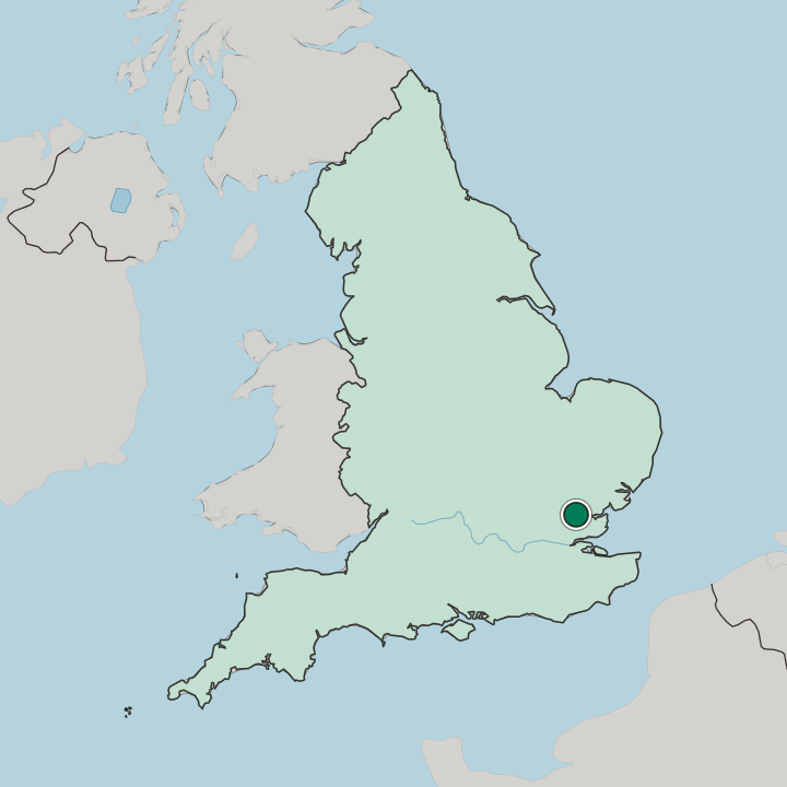 Map showing Chelmsford — In England