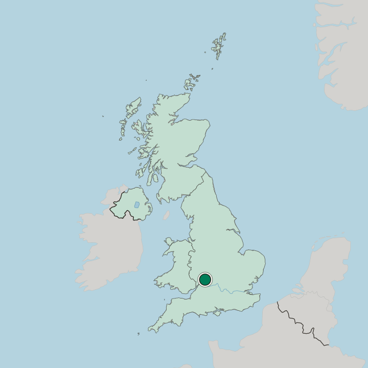 Map showing Cheltenham — In United Kingdom