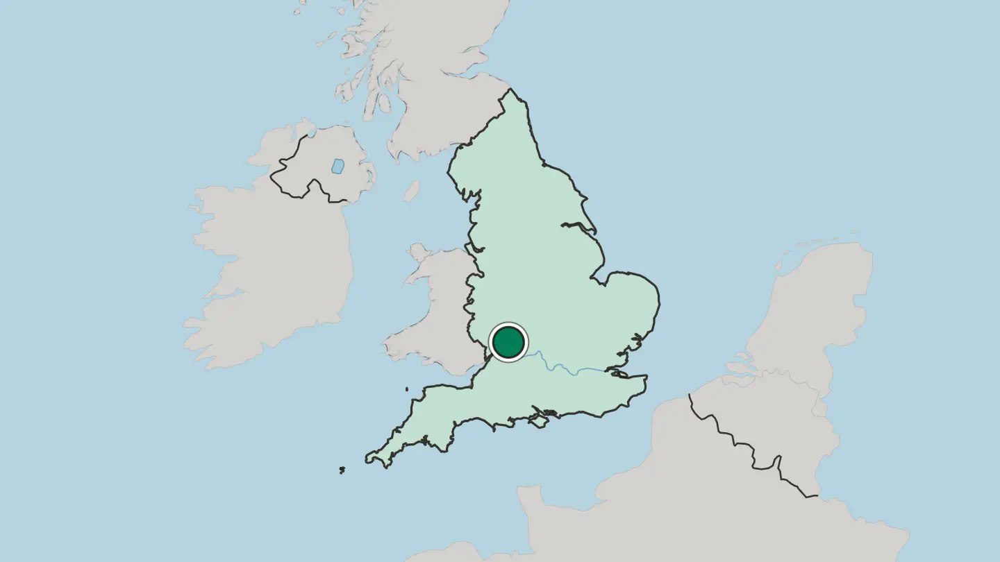 Map of Cheltenham in United Kingdom