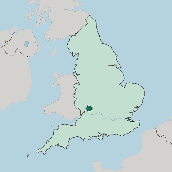 Map showing Cheltenham — In England